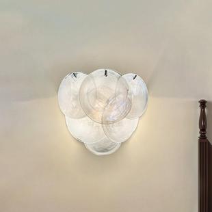 法式穆拉诺客厅装饰五彩玻璃圆片别墅走廊高档卧室餐厅中古壁灯