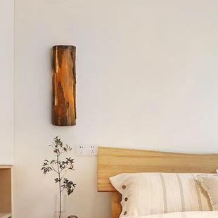 复古壁灯走廊过道仿岩石别墅庭院户外防水墙灯朽木枯木头树桩壁灯