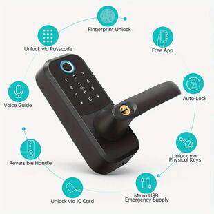 跨境通通锁智能锁家用防盗门密码锁电子锁密码锁酒店公寓刷卡门锁