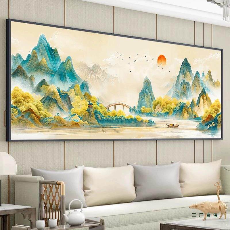 万里江山新品十字绣2025年新款高端客厅高级感风景山水画手工刺绣