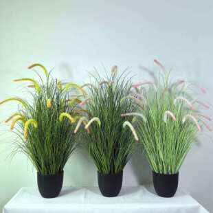 仿真狗尾巴草芦苇草仿真植物网红落地家居橱窗摆件北欧盆景绿植