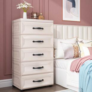 加厚收纳柜抽屉式床头柜卧室家用衣柜夹缝柜子储物箱置物架五泉熔