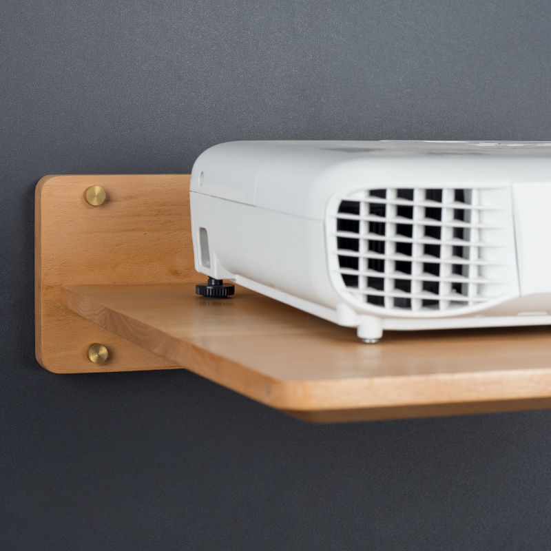 热销实木投影仪支架壁挂墙上适用于坚果极米当贝水平托盘音响置物