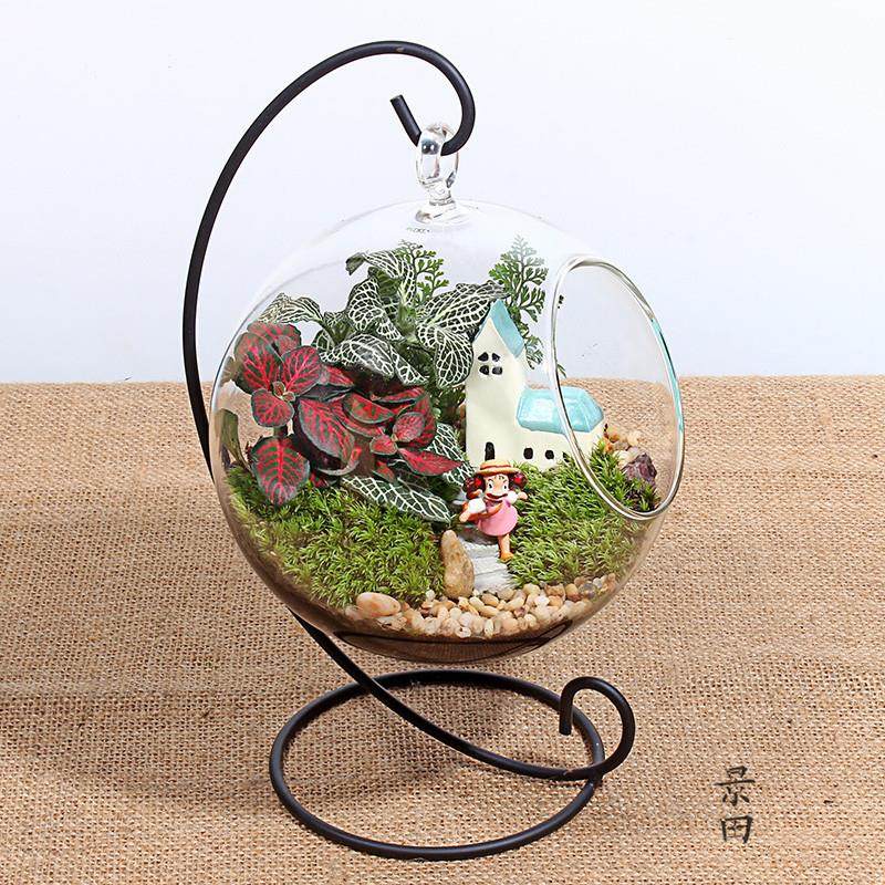 微景观生态瓶悬挂玻璃花瓶多肉植物花瓶 婚生庆工艺品烛台杯子