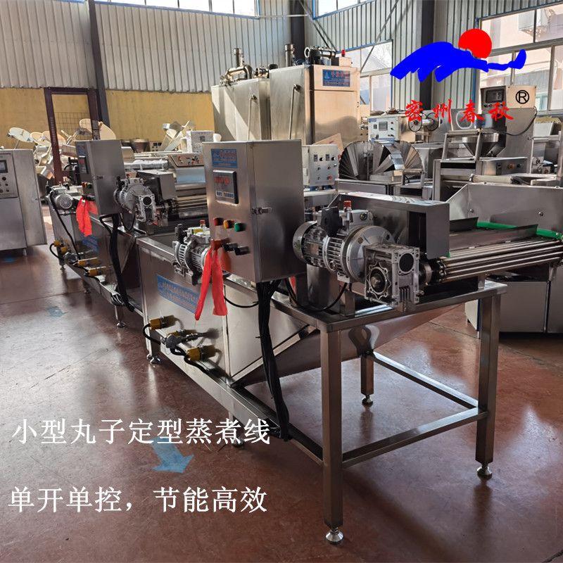 墨鱼丸生产线 火锅丸子生产蒸煮成套设备 速冻丸子蒸煮流水线