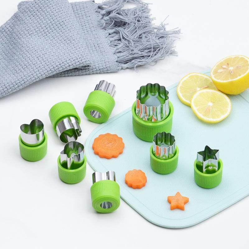 水果蔬菜切花器9件套不锈钢水果压花模蝴蝶面模全护手DIY饼干模具