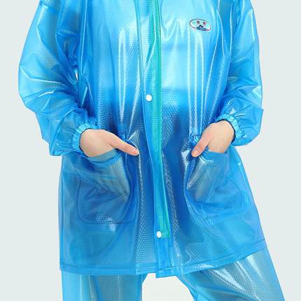 P616雨衣雨裤套装塑料透明外卖骑行分体牛筋电瓶摩托车雨衣男