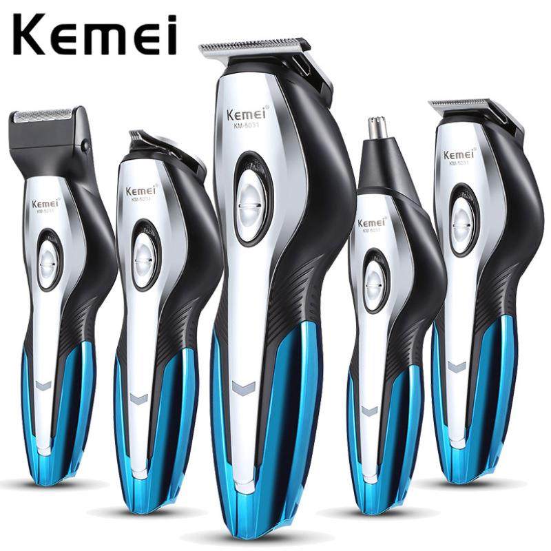 跨境科美套装KM-5031锂电池光头理发器油头推剪充电推剪理发推子