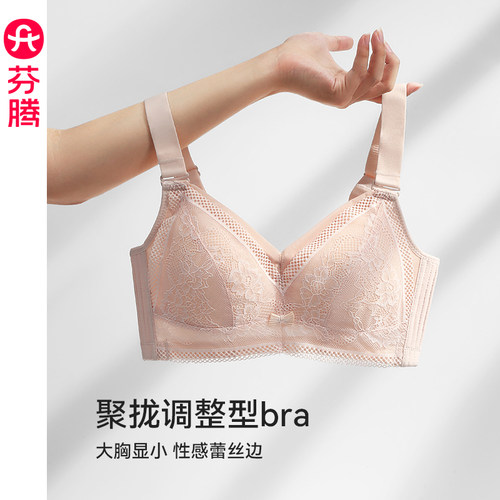 芬腾全罩杯大胸显小文胸性感蕾丝