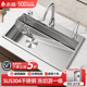 志高左侧排水sus304不锈钢水槽大单水槽家用洗菜盆厨房洗碗槽手工
