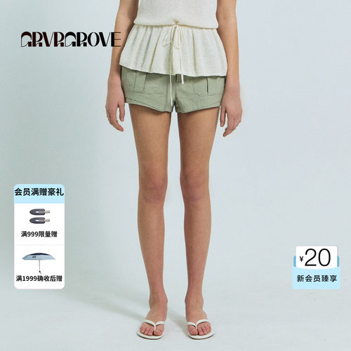 GROVE官方旗舰店2026SS春夏新款下装梭织短裤口袋女 GS26PTC60