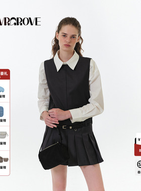 GROVE官方旗舰店2025FW秋季款无袖连衣裙韩系女 GF5OP02M