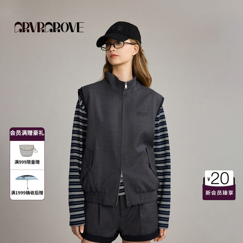 GRVR GROVE官方旗舰店26FW秋季新款夹克外套无袖气质女 GF26JKC60