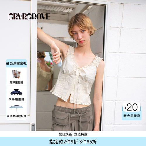 GROVE官方旗舰店HS夏日款女士梭织背心 GM5SL07M
