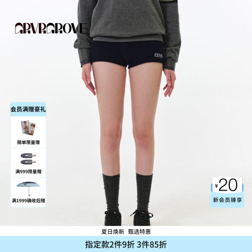 GROVE官方旗舰店FW秋季款毛织短裤韩系女下装GF5KB01C