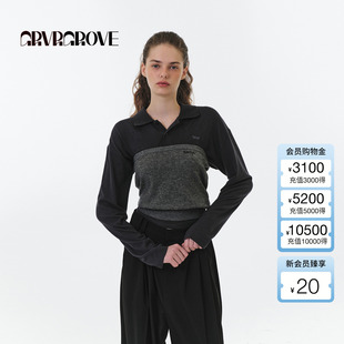 T恤女款 GROVE官方旗舰店 翻领长袖 新款 GF5TS06M 2025FW秋季