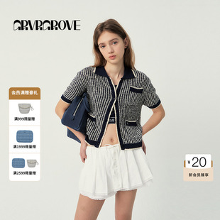 GS5KN19J 开衫 GROVE官方旗舰店女士SS春夏款 小香风针织短袖