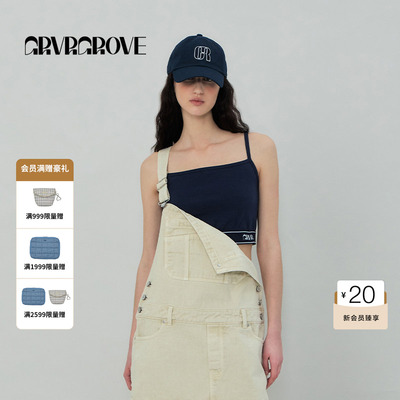 GROVE官方旗舰店2025SS春夏款女士橡筋吊带背心GS5SL02M