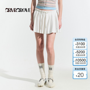 GROVE官方旗舰店2025HS夏日新款 女针织百褶短裙韩系短裙GM5SK01C