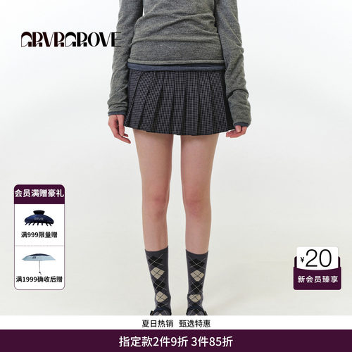 GRVR GROVE官方旗舰店FW秋季款短裙女韩版 GF5SK19C