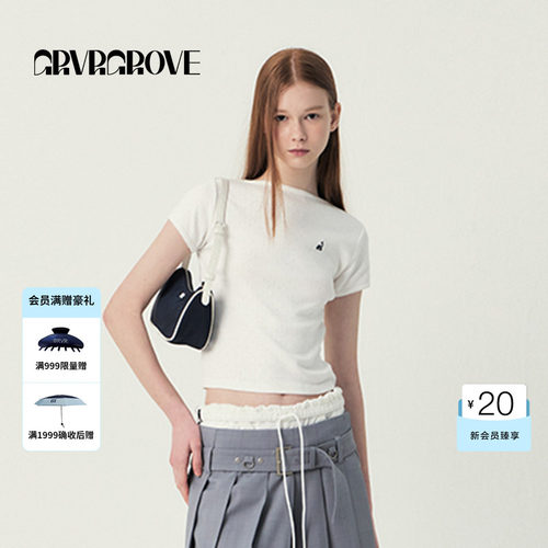 GROVE官方旗舰店SS春夏款女士小帆船短袖T恤GS5TS25M