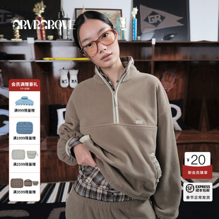 GROVE官方旗舰店 2025WT冬季款摇粒绒长袖卫衣女上衣GCW5SW01