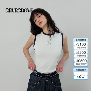GROVE官方旗舰店2025SS春夏新款 女士撞色针织背心GS5TS24M