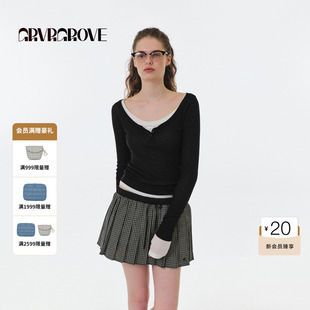 T恤女款 GROVE官方旗舰店 亨利领长袖 款 GF5TS07M 2025FW秋季