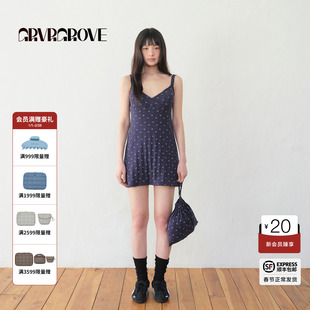 GROVE官方旗舰店2025BS系列夏季款碎花吊带针织连衣裙BM5OP01M