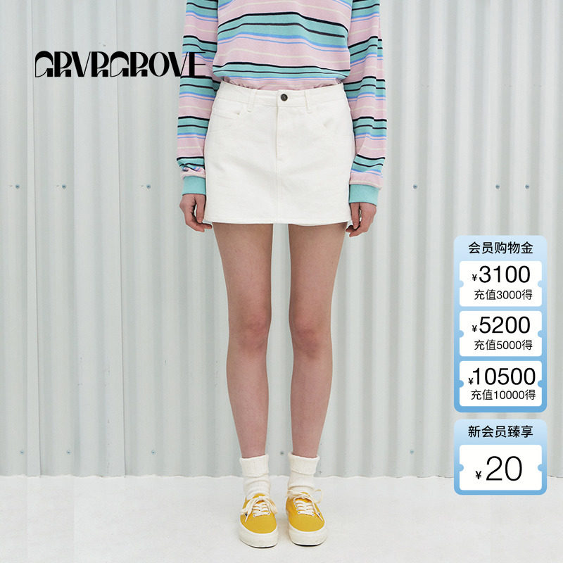 GROVE官方旗舰店2025PS春季新款女牛仔裙裤时尚A字包臀裙GS5DB11J