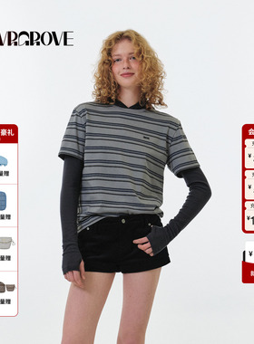 GROVE官方旗舰店 2025FW秋季新款长袖连帽T恤女款 GF5TS01M