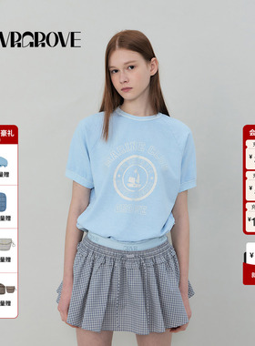 GROVE官方旗舰店2025SS春夏女士新款小毛圈短袖T恤GS5SW53M