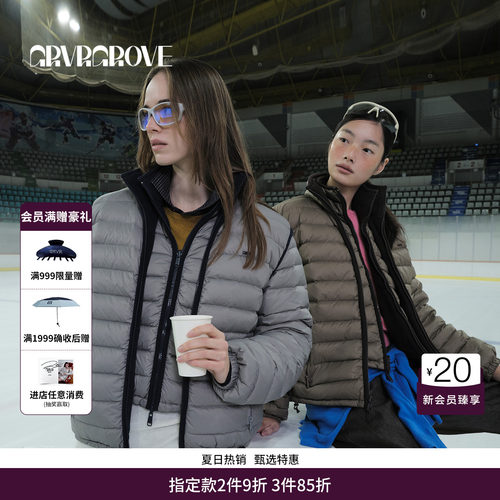 GRVR GROVE官方旗舰店 WT冬季款短装排骨羽绒服双面外套GCW5DJ04