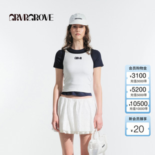 字母刺绣 撞色针织背心无袖 GM5SL04M 新款 GROVE官方旗舰店2025夏季