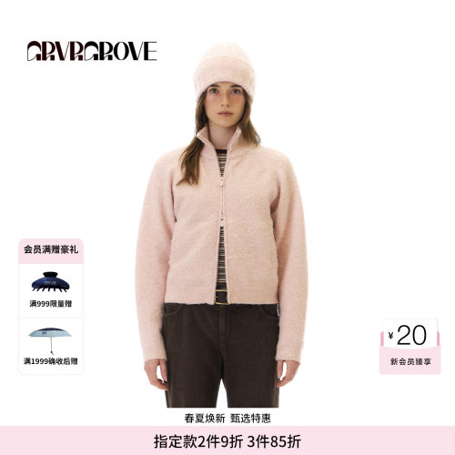 GROVE官方旗舰店 WT冬季款长袖毛衫外套毛衣开衫GCW5KN09