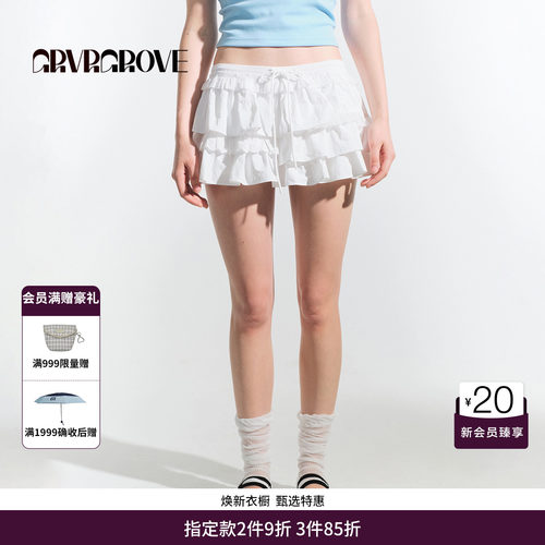 GRVR GROVE官方旗舰店夏日款女士梭织短裙裤GM5SK03M
