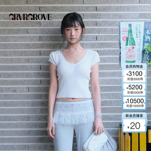 短袖 女一体织针织衫 BM5KN02J 新款 GROVE官方旗舰店2025BS系列夏季