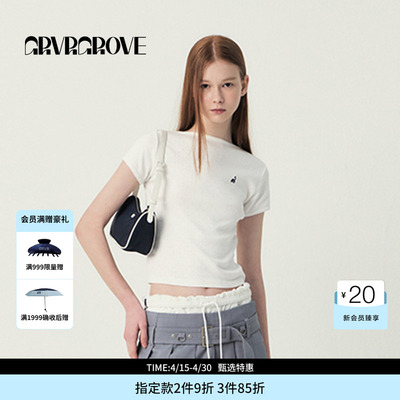 GROVE官方旗舰店SS春夏款女士小帆船短袖T恤GS5TS25M