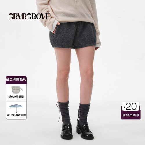 GRVR GROVE官方旗舰店2026FW秋季新款韩系针织短裤 GF26PTK02