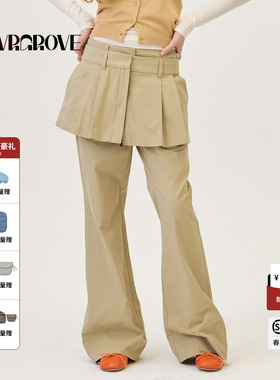 GROVE官方旗舰店2026PS春季新款牛仔长裤梭织裤韩系下装GP26PTC13