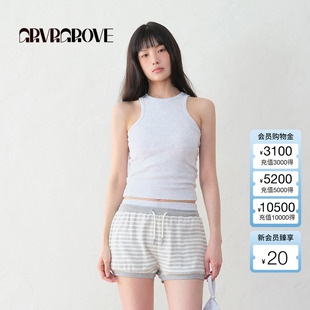 GROVE官方旗舰店2025BS系列夏季 女士工字针织背心BM5SL01M 新款