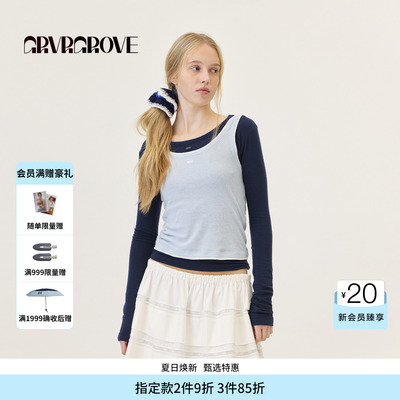 GROVE官方旗舰店2026PS春季新款假两件针织背心撞色款GP26TSC31