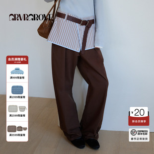 GROVE官方旗舰店2026PS春季新款梭织长裤韩系休闲宽松 GP26PTC12