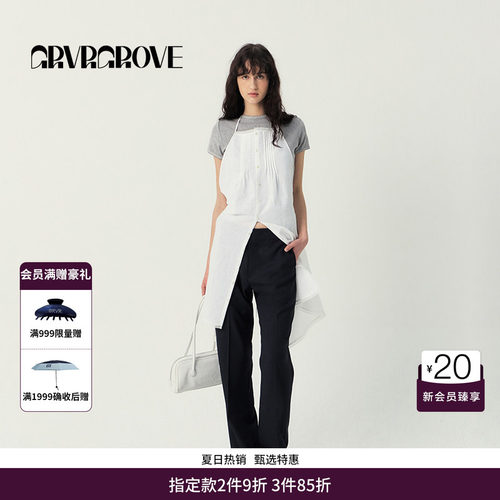 GRVR GROVE官方旗舰店SS春夏款女士梭织连衣围裙GS5OP20M