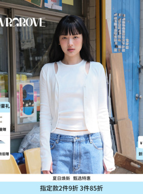 GROVE官方旗舰店BS系列夏季款女士长袖开衫t恤BM5CD01M
