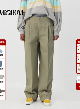GROVE官方旗舰店女2025PS春季新款韩版休闲直筒牛仔长裤GS5PT01M
