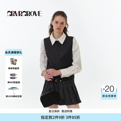 GROVE官方旗舰店FW秋季款无袖连衣裙韩系女 GF5OP02M