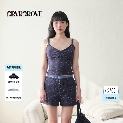 GROVE官方旗舰店BS系列夏季款女碎花吊带针织背心BM5SL05M