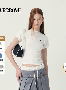 GROVE官方旗舰店SS春夏款女士小帆船短袖T恤GS5TS25M