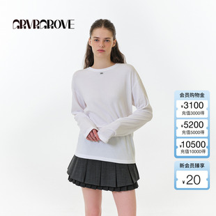 T恤纯色基础打底衫 GROVE官方旗舰店 长袖 新款 GF5TS03M 2025FW秋季